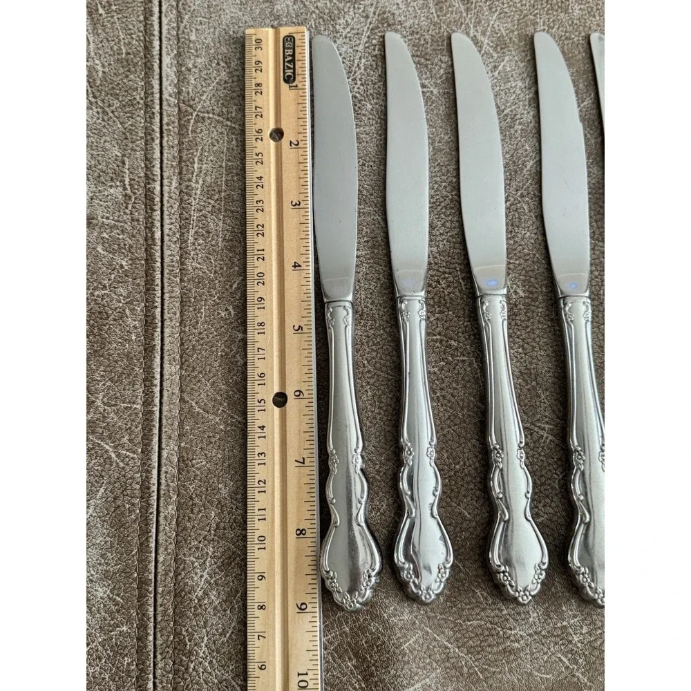 Oneida Dover‎ Cube Heirloom Flatware Salad Dinner Knives Lot Of 5